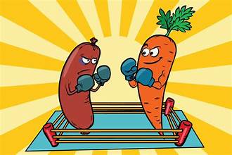 Vegatariers worden gegeten door de carnivoren.