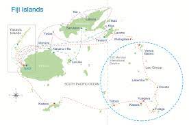Plaats van de Lau groep in Fiji