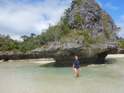 wandelen tussen de eilanden met laagwater