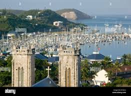 Cathedraal en de haven van Noumea