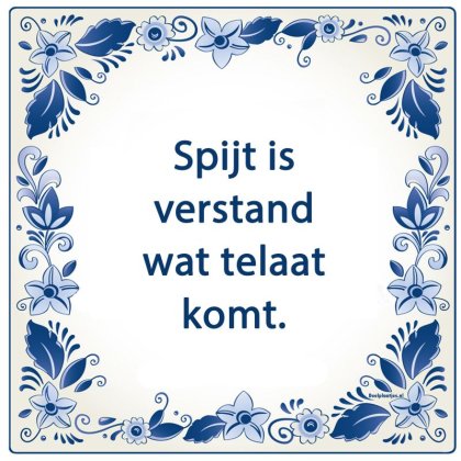 Spijt komt na de zonde